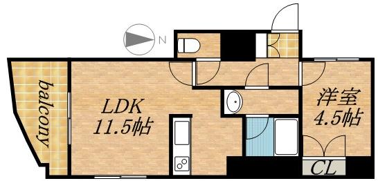 FEEL(1LDK/5階)の間取り写真