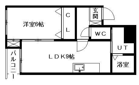 MAX717(1DK/2階)の間取り写真