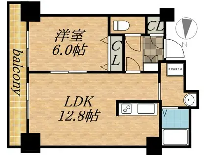 ティアラタワー中島倶楽部(1LDK/20階)の間取り写真