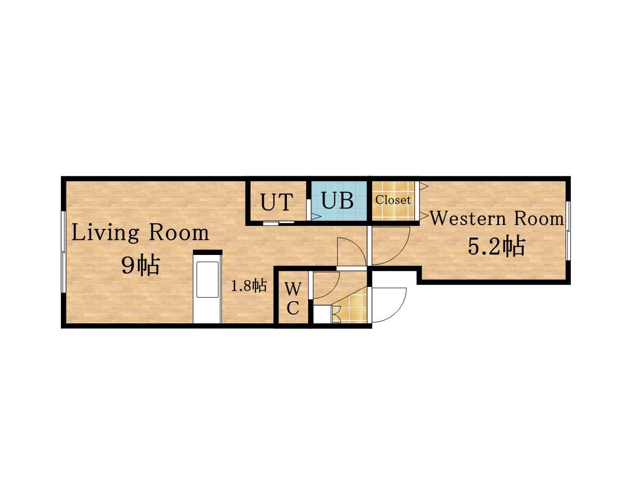 フィオーレミニ大通(1LDK/1階)の間取り写真
