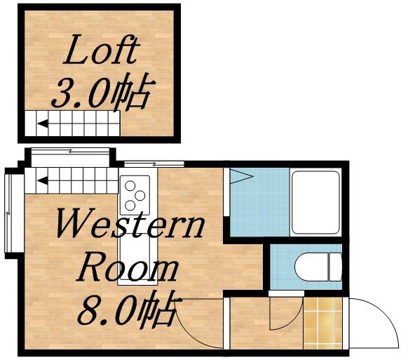ハイライフ円山(1DK/3階)の間取り写真