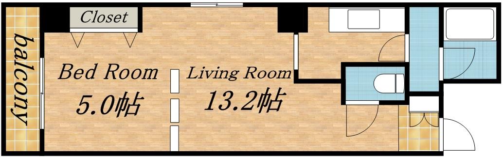 CITY SPIRE南3条(1LDK/4階)の間取り写真