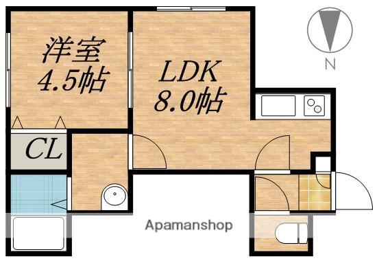 プログレス中島(1DK/3階)の間取り写真