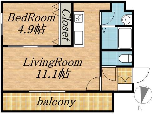 CASA RAVIN(1LDK/3階)の間取り写真