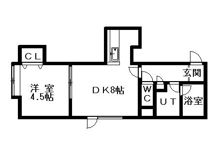 エターナル(1LDK/2階)の間取り写真