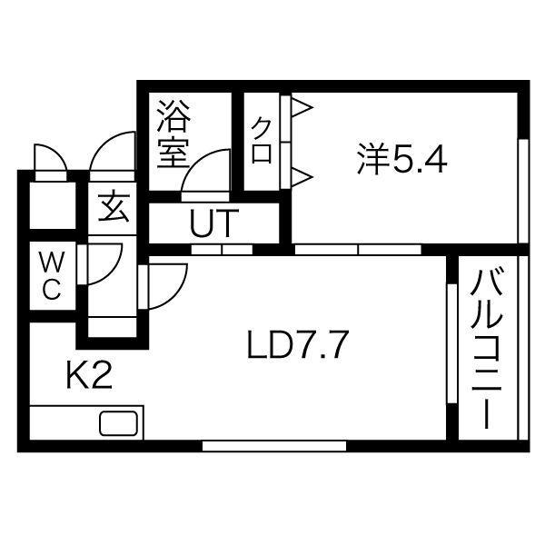 ランピード(1DK/5階)の間取り写真