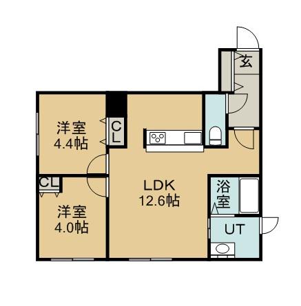 シティレジデンス啓明(2LDK/2階)の間取り写真