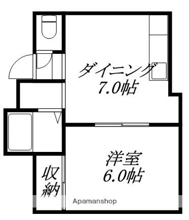 第3パレス日成(1DK/1階)の間取り写真