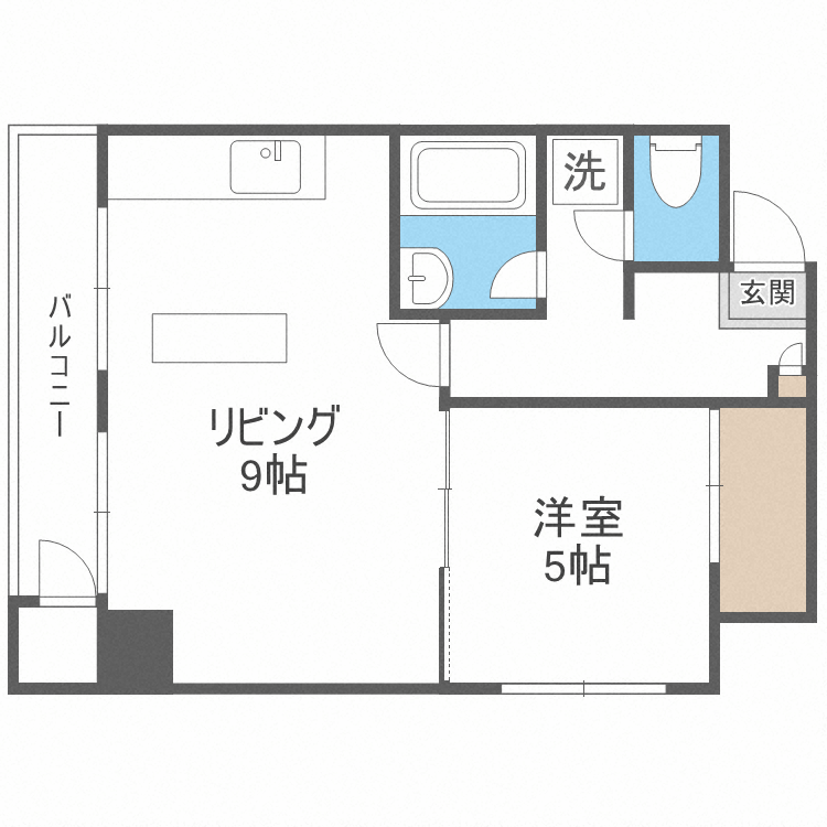 リベルティ大通(1LDK/6階)の間取り写真