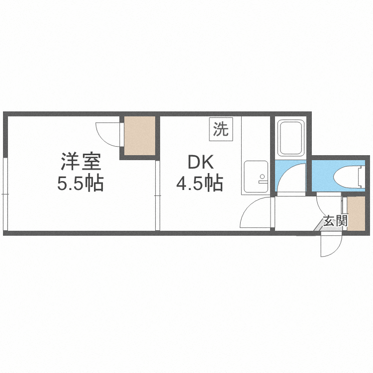 城北ハイツD(1DK/3階)の間取り写真