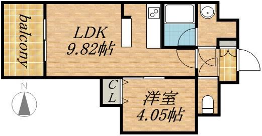 レガーロ美術館通(1LDK/3階)の間取り写真
