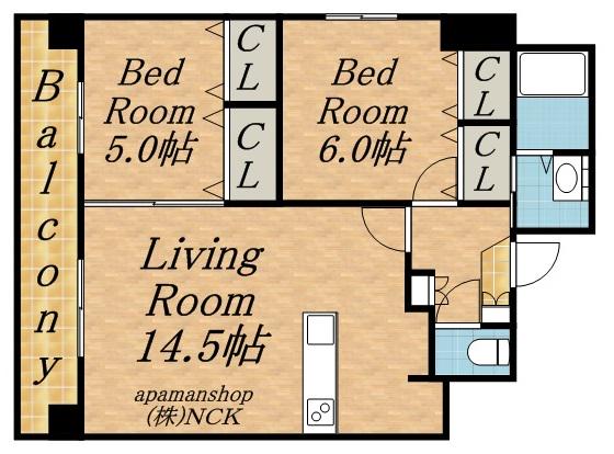 ブランドブラン(2LDK/4階)の間取り写真