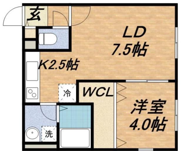 ビーマックスビル(1LDK/5階)の間取り写真