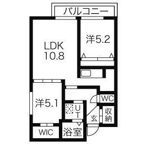AZURE COURT S8(2LDK/3階)の間取り写真