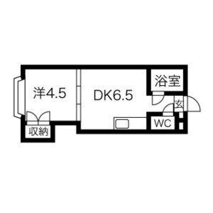 藤井ビル北10条(1DK/2階)の間取り写真