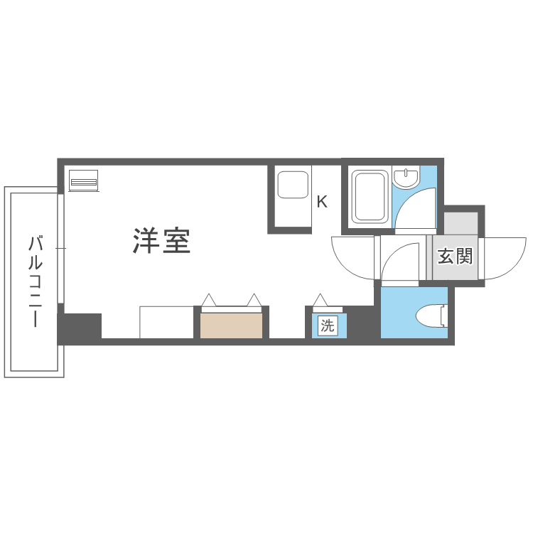 アブニール桑園(ワンルーム/4階)の間取り写真