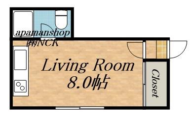 サウスコーポC(ワンルーム/1階)の間取り写真