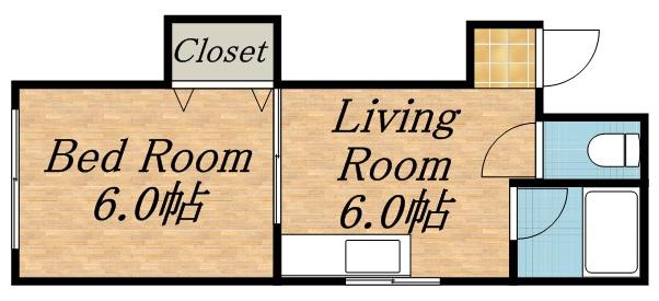 ファイン南6条(1DK/4階)の間取り写真