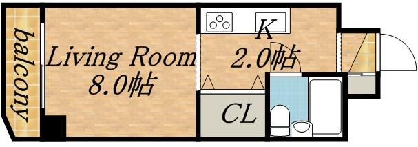 ニューホライズンハイツ(1K/3階)の間取り写真