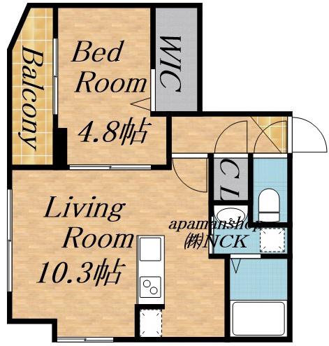 PLAZA緑丘(1LDK/2階)の間取り写真