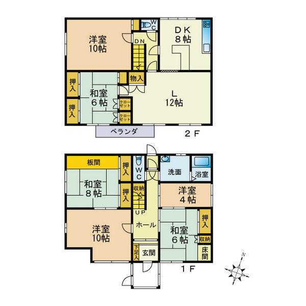 札幌市軌道線 西線１１条駅 徒歩5分 2階建 築46年(6LDK)の間取り写真