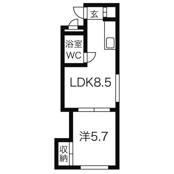パークサイドヴィレッジ(1LDK/4階)の間取り写真