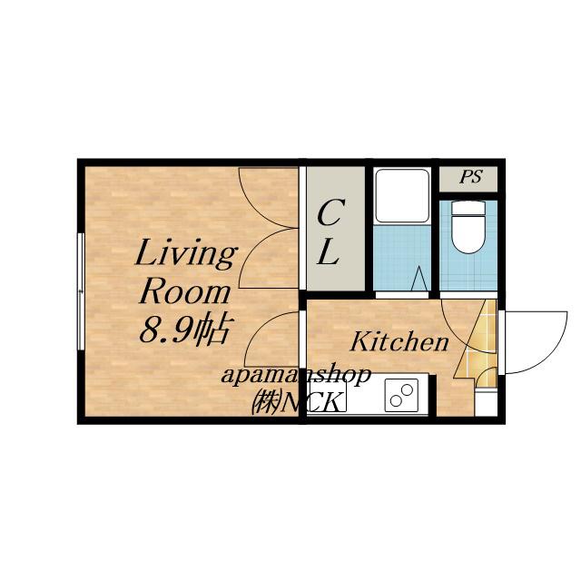 ナディアサウスウエスト(1K/4階)の間取り写真