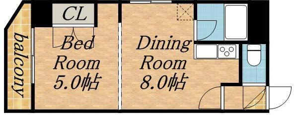 パークヒルズ中央(1LDK/2階)の間取り写真