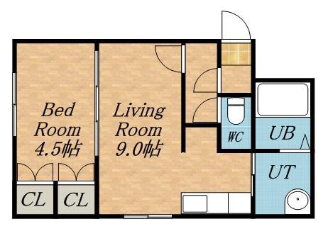 ルーエ北円山(1LDK/3階)の間取り写真