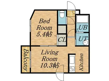 メディオフラム札幌(1LDK/3階)の間取り写真