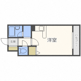 クリオ山鼻南壱番館(ワンルーム/2階)の間取り写真