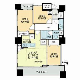 ライオンズ札幌大通グランフォート(3LDK/9階)の間取り写真