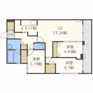 YAMAHANA CITY.STELLA(3LDK/2階)の間取り写真