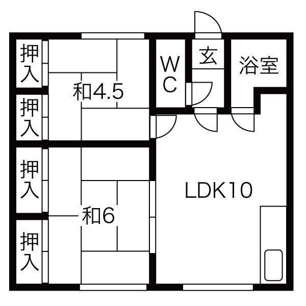 陽光マンション(2LDK/2階)の間取り写真