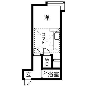 AMS76A棟(ワンルーム/3階)の間取り写真