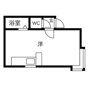 AMS76A棟(ワンルーム/2階)の間取り写真
