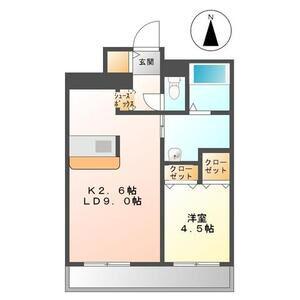 フェバリット ラ セスト(1LDK/7階)の間取り写真