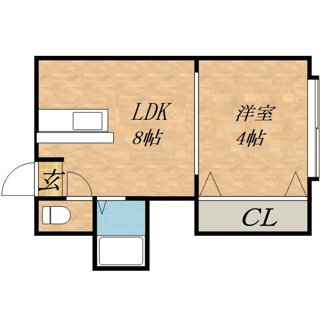 佐久間ハイム(1LDK/3階)の間取り写真