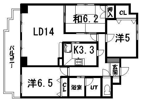 ポラリス伏見(3LDK/2階)の間取り写真