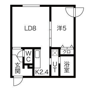 FOUR STREAM RESIDENCE南6条(1LDK/3階)の間取り写真