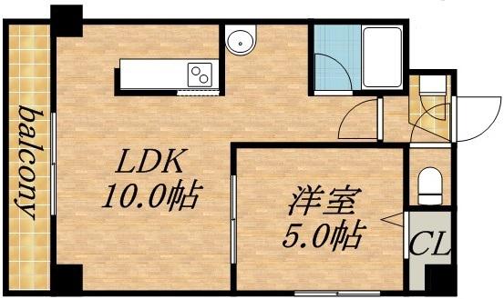 ドエル札幌南6条2(1LDK/7階)の間取り写真