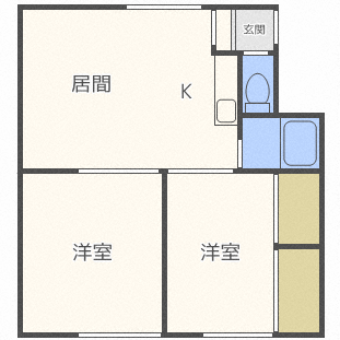 18条パレスA(2DK/1階)の間取り写真