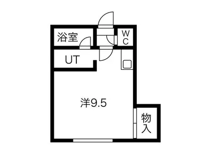 ピュアコート山鼻(ワンルーム/2階)の間取り写真