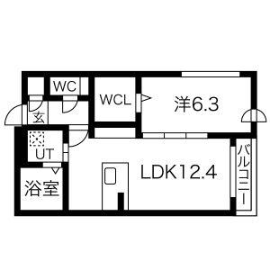 イール南円山(1LDK/3階)の間取り写真