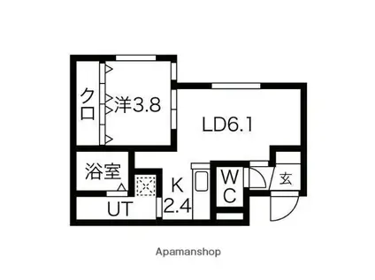 TERRACE KASUMI 南10西1MS(1LDK/3階)の間取り写真