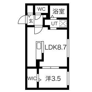 ラ・シュエットΑⅣ(1LDK/2階)の間取り写真