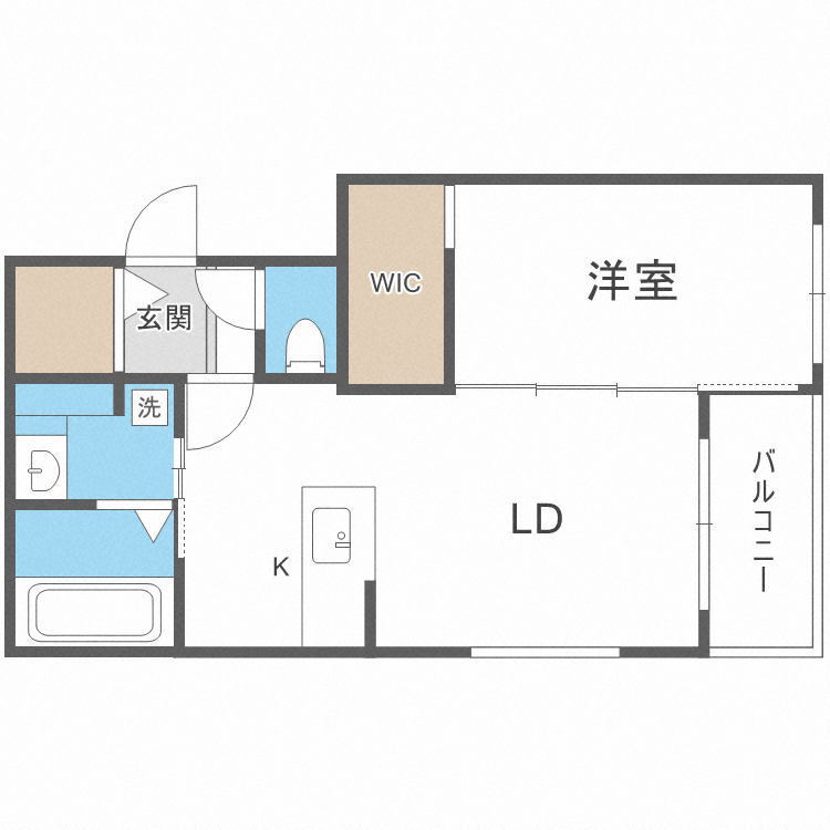 プルミエール南7条(1LDK/2階)の間取り写真