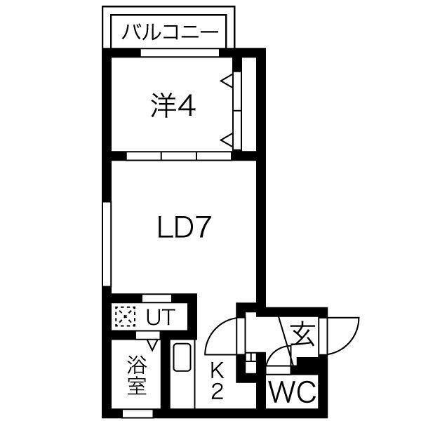 円山裏参道スクエア(1LDK/4階)の間取り写真