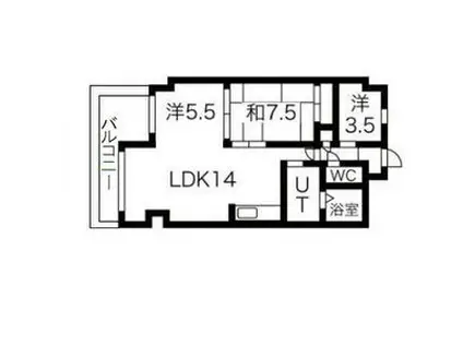 バームハイツ札幌(2LDK/7階)の間取り写真