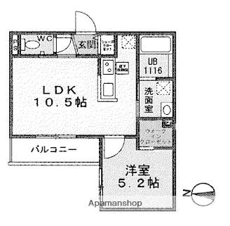 アイトラストMS東屯田(1LDK/2階)の間取り写真